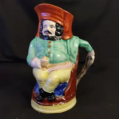 Buy Large Antique Early Staffordshire Pottery Toby Jug Black Beard 9 /23cm • 29.99£