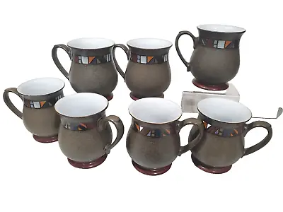 Buy Set Of (7)  Denby  Marrakesh Potbelly Mugs England • 178.88£