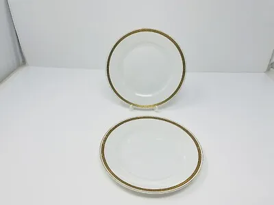 Buy 2 NORITAKE China The Crete Saucer Plate 6.5” White Gold Black Trim Japan • 10.85£