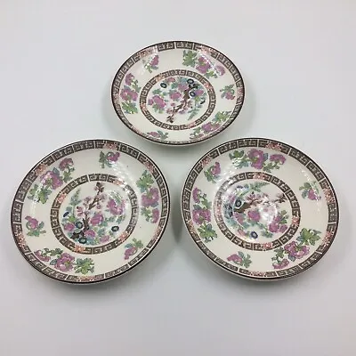 Buy Victoria Porcelain Ware Fenton Saucers Set Of 3 Indian Tree Pattern • 21.18£