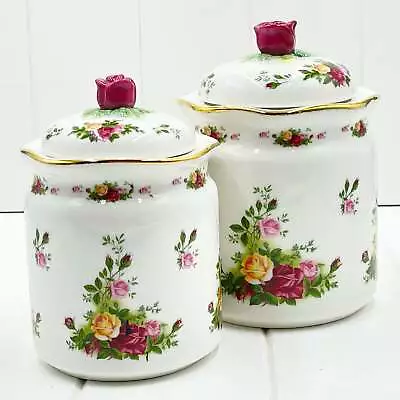 Buy Royal Albert Old Country Roses Set Of 2 Canisters / Cookie Jars • 129.62£