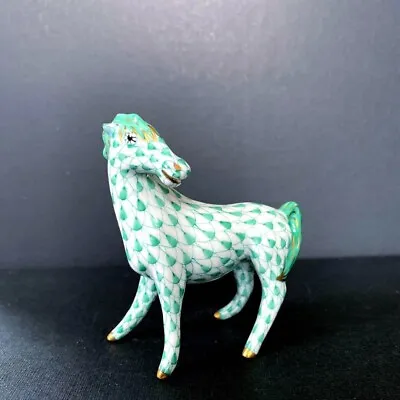 Buy HEREND Japanese Zodiac Porcelain Figurine Horse Green Ornament • 201.07£
