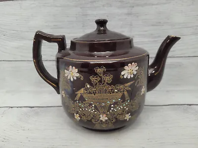 Buy Vintage Rope Hallmark H. J. Wood Burslem England Teapot Brown Pennsylvania Dutch • 23.97£