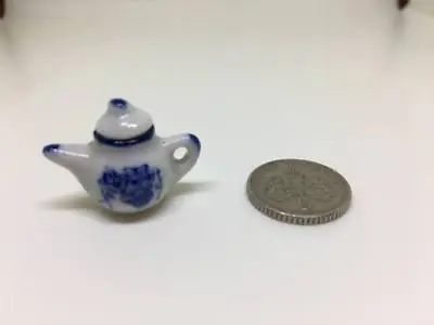 Buy 1:12th / 1:16th Scale Dolls House Miniature Patterned China Teapot With Lid #1 • 1.25£
