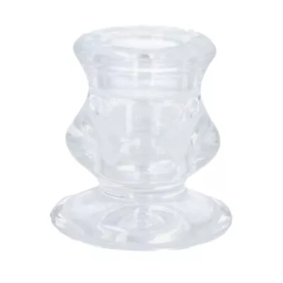 Buy Gisela Graham Clear Glass Candle Holder For Taper Candles #53091  • 3.99£