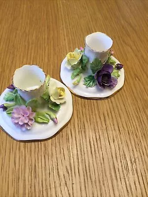 Buy 2 X Vintage Fine Bone China, Floral Crown Staffordshire Candle Holders   Harrods • 7£