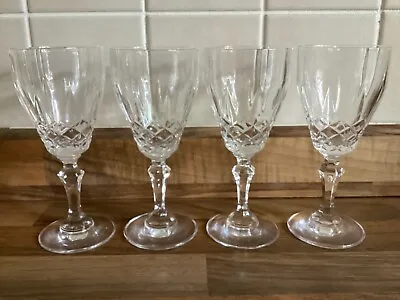 Buy 4 X Beautiful Vintage Crystal Cut Glass Sherry Port Wine Glasses 14cm Tall • 8.99£
