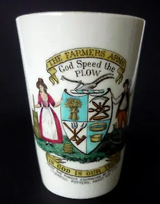 Buy W H Goss Late C19th  The Farmers Arms In God Is Our Trust  Ceramic Beaker • 35£