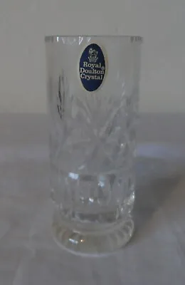 Buy Small Royal Doulton Crystal Glass Vase Straight Sided VGC 12cm • 14.45£