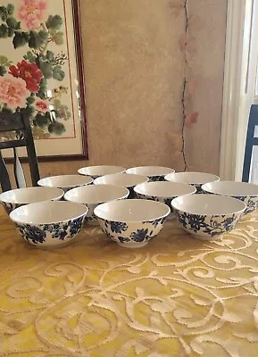 Buy New Royal Norfolk China Blue White Floral  Porcelain 6 In Bowls Set 12  • 82.41£