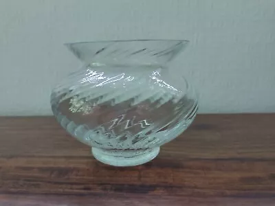 Buy Vintage Glass Crystal Clear Small Ripple Rose Bowl Vase H 9.5cm X W 12cm VGood • 10£
