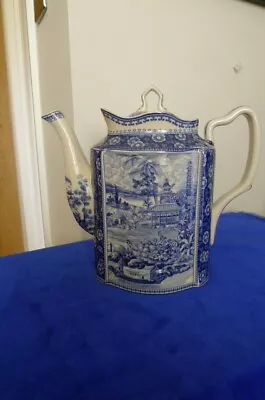 Buy Blue And White Coffee Pot Tea Pot Ironstone Staffordshire Style Mark But Modern • 5£