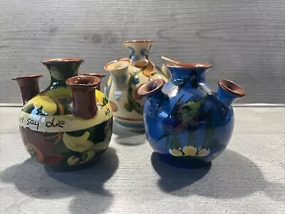 Buy 3 X Vintage Torquay Ware Udder Bud Vases - All Pictured • 19.99£