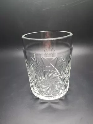 Buy Beautiful Vintage 4.5  Tall Cut Crystal Pinwheel And Star Drinking Glass • 14.34£