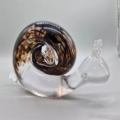Buy Vintage Wedgwood Glass Snail Decorative Art Glass Speckled Brown • 9.99£