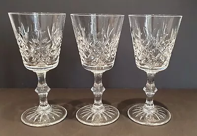 Buy Trio Of Edinburgh Crystal Lomond Small White Wine Glasses X 3 - 14cm Tall Signed • 21.95£