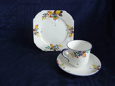 Buy Art Deco Shelley China Autumn Leaf 11702 Pattern Trio Cup Saucer Sideplate • 14.99£