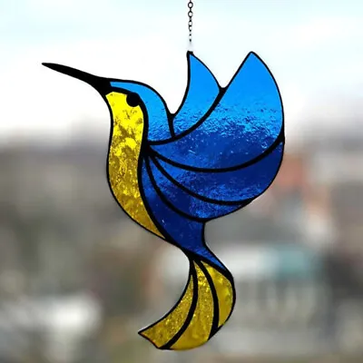 Buy Stained Glass Hummingbird Suncatcher Garden Hanging Pendant Ornaments • 5.39£