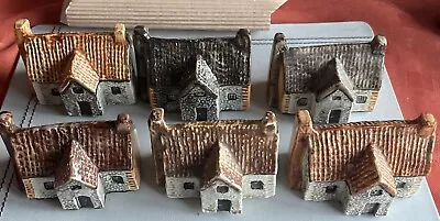 Buy 6x Tey Pottery No8 Saxon Flint Houses. Britain In Miniature. Hand Painted VGC • 9.95£