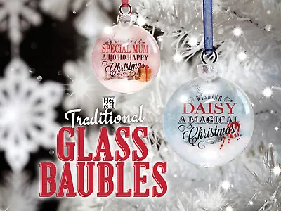 Buy Personalised Traditional Glass Named Bauble - Christmas Bauble - Xmas Decoration • 1.95£