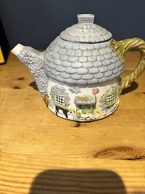 Buy Christopher Wren Collectable Fine China Staffordshire COTTAGE FARMHOUSE TEAPOT • 7£