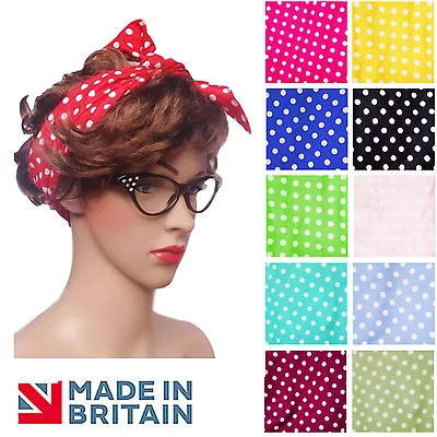 Buy RETRO ROCKABILLY Headscarf 40s 50s 60s Accessories Fancy Dress GREASE • 3.99£