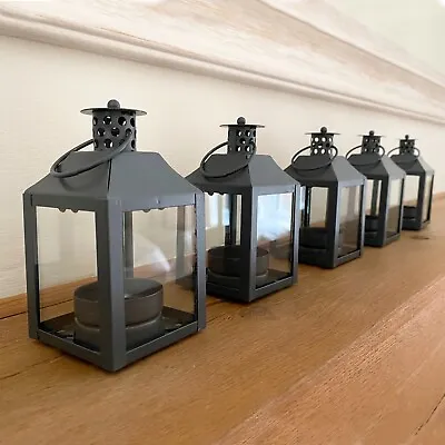 Buy Garda Tealight Candle Lantern Holder For Home & Garden (Set Of 5) In French Grey • 19.99£