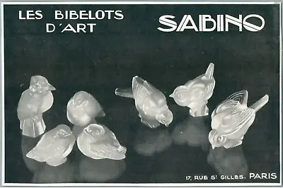 Buy Sabino Master Glass Trinkets 1930 Antique Glass Carving Art Deco Ad • 5.12£