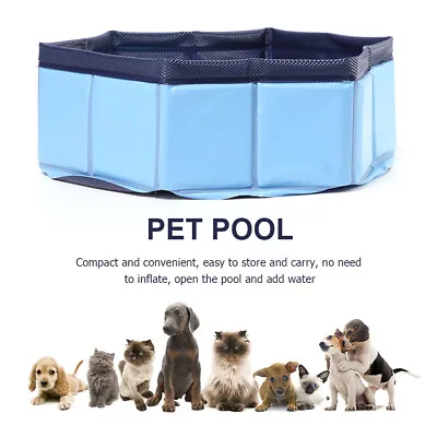 Buy Foldable Dog Pool Collapsible Cats Bathtub Outdoor Indoor For Puppy Kitten Kids  • 7.31£