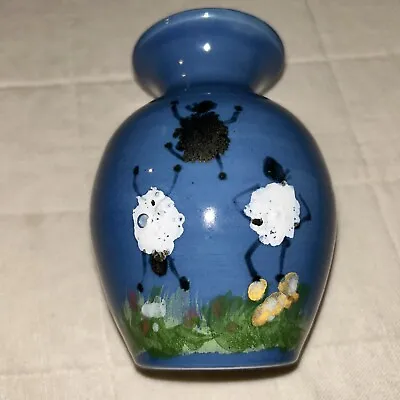 Buy Vintage Highland Stoneware Scotland 5” Flower Vase Sheep Design • 51.09£