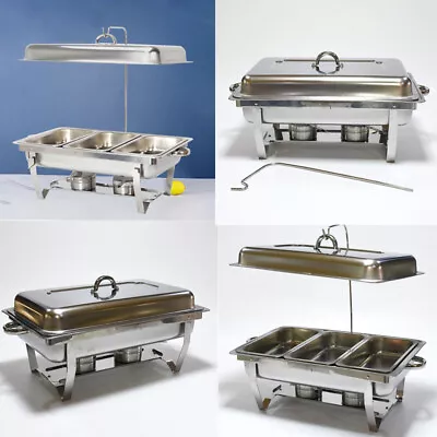 Buy 11 Litre Buffet Chafing Dish Food Warmer Plate Stainless Steel W/ Lid Hook • 46£