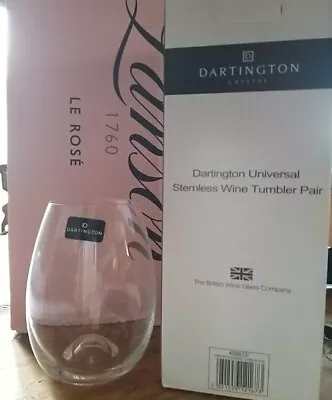 Buy 2 Dartington Crystal Stemless Glasses. Stunning. Wine Whisky Gin Mixer • 11.99£