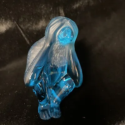 Buy Authentic Signed Crystal DAUM France Blue Monkey See No Evil-MINT • 216.11£