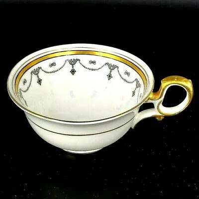 Buy Paragon Bone China Cup C.1913 Antique Very Rare Black, White & Gold Swag Pattern • 52.16£
