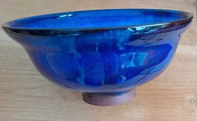 Buy Beautiful Blue Glazed Studio Pottery Bowl By Rosemarie James Of Poole Dorset • 11£