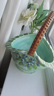 Buy Beautiful Art Deco  Burleigh Ware Basket Vase With Wicker Handle • 20£