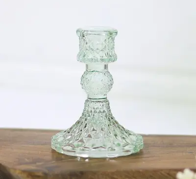 Buy Paisley Candle Holder Christmas Glass Taper Dinner Candlestick Home Decor Green • 6.99£