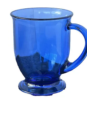 Buy Vintage Anchor Hocking Café Mug Cobalt Blue Glass 14oz • 8.32£