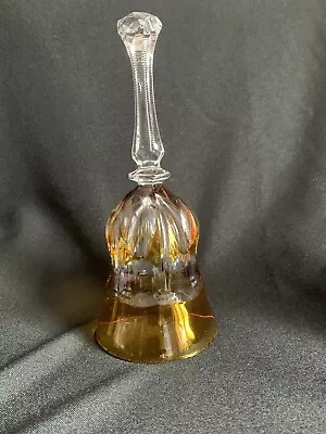 Buy Rare Find 8”Cut Lead Glass, Amber Bottom Vintage Bell • 4.99£