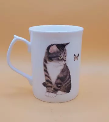 Buy Royal Grafton Cat And Butterfly  Fine Bone China Mug Tabby Cat 9cm Tall • 6.99£