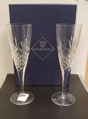 Buy 2 Edinburgh Crystal Champagne Glasses In Original Box #4416 • 19.99£