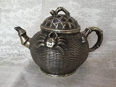 Buy Antique Bronze Large Chinese Teapot Unusual Design Mark Crab Snail  Stamped • 304.38£