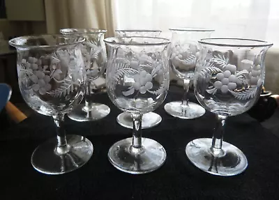 Buy Set Of 6 Vintage Port Sherry Aperitif Glasses Grapevine Pattern • 25£