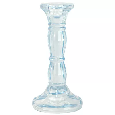 Buy Pastel Blue | 15cm Tall | Moulded Glass Candlestick | Gisela Graham • 8.97£
