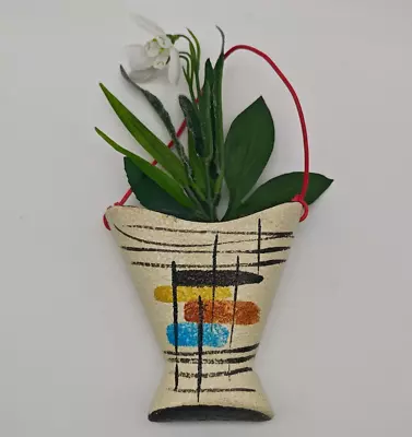 Buy Wall Vase Bay Ceramic Mold 327 Abstract Motif Hanging Vase West German Pottery 60s • 30.80£