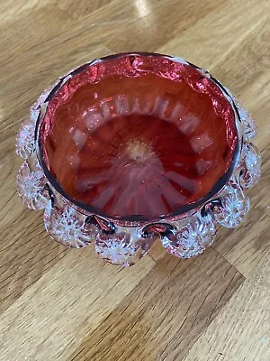 Buy Cranberry Glass Decorative Small Dish/Bowl • 8£
