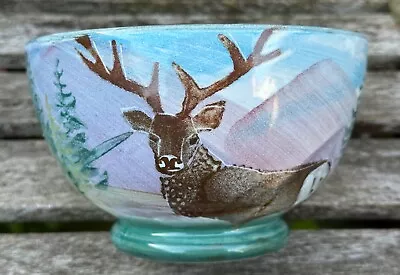 Buy Tain Scotland Studio Pottery Struie Stag Hand Decorated Bowl A1 Condition • 22.50£