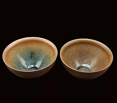 Buy Pair Jian Hare's Fur Tenmoku Tea Bowls Song Dynasty 12.5 Cm Diameter • 182.96£