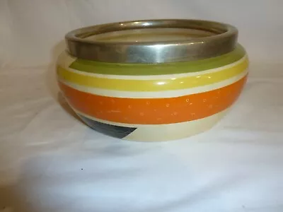 Buy Vintage Art Deco Susie Cooper Fruity Bowl, EPNS Rim @1930's Colourway • 72£