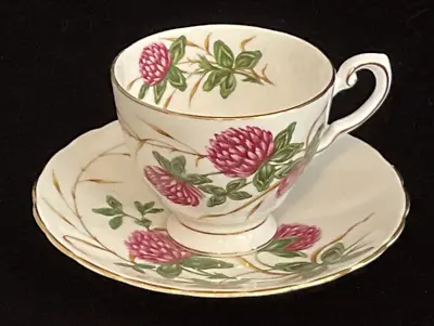 Buy TUSCAN Fine English Bone China Footed Teacup & Saucer Four Leaf Clover Pattern • 14.30£